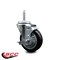 Service Caster 4 Inch Black Polyurethane Wheel Swivel 58 Inch Threaded Stem Caster with Brake SCC SCC-TS20S414-PPUB-BLK-TLB-58212 - alternate 3
